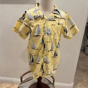 ❤️Janie and Jack Yellow Sailboat Print Boys Shirt❤️
